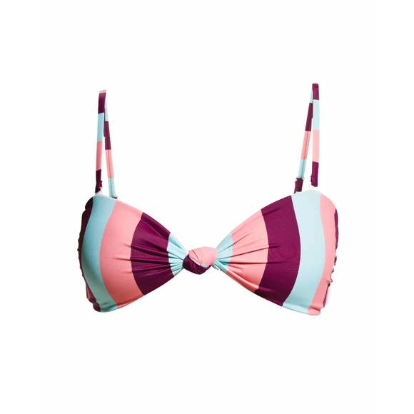 NEW TANYA TAYLOR poppy bikini top in salmon rose multi - Picture 3 of 3